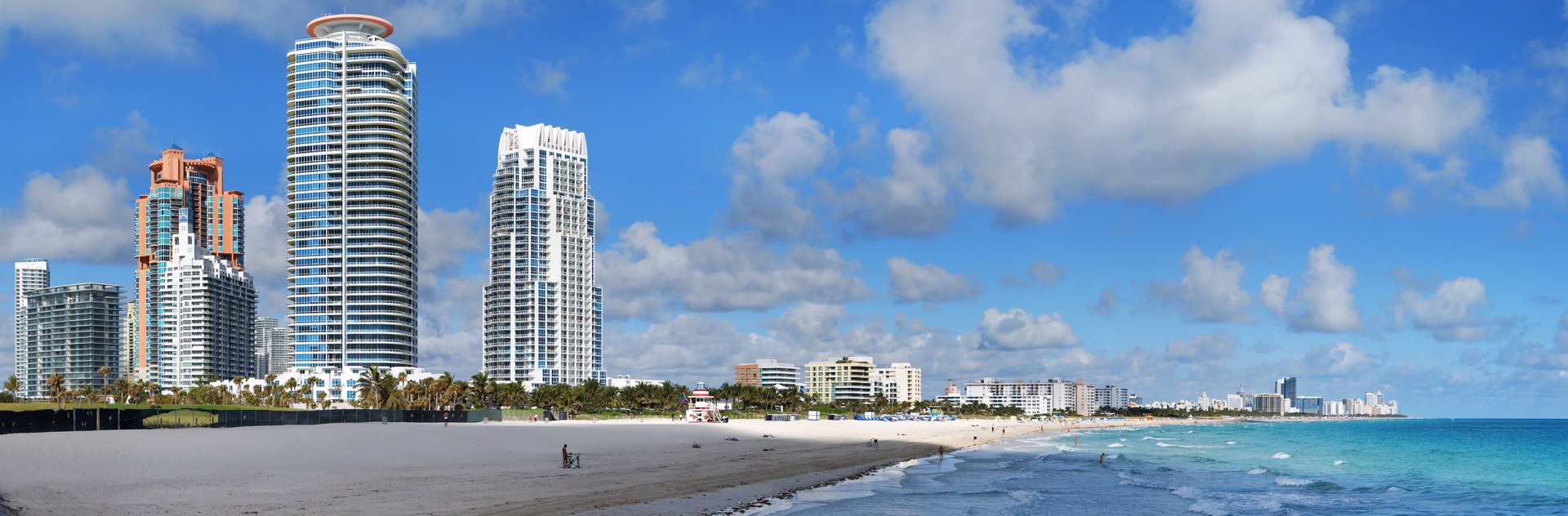 South Beach coastline and Miami Beach skyline
